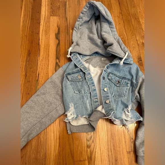 Tractr Kids Sweatshirt Jean Jacket Size Large - Picture 2 of 8